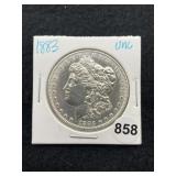 1883 UNC Morgan Silver Dollar Coin