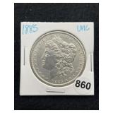 1885 UNC Morgan Silver Dollar Coin