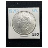 1878 S UNC Morgan Silver Dollar Coin