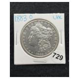 1883 O UNC Morgan Silver Dollar Coin