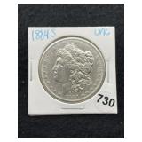 1884 S UNC Morgan Silver Dollar Coin