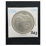 1886 UNC Morgan Silver Dollar Coin