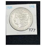 1900 UNC Morgan Silver Dollar Coin