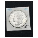 1886 UNC Morgan Silver Dollar Coin