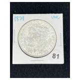 1879 UNC Morgan Silver Dollar Coin