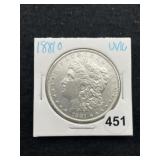 1881 O UNC Morgan Silver Dollar Coin