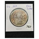 1 Ounce .999 Fine Silver Round Coin