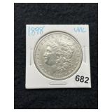 1898 UNC Morgan Silver Dollar Coin