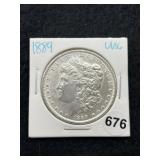 1889 UNC Morgan Silver Dollar Coin