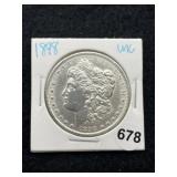 1898 UNC Morgan Silver Dollar Coin