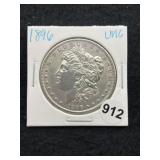 1896 UNC Morgan Silver Dollar Coin