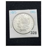 1885 UNC Morgan Silver Dollar Coin