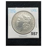 1886 UNC Morgan Silver Dollar Coin