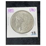 1900 UNC Morgan Silver Dollar Coin