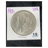 1900 UNC Morgan Silver Dollar Coin