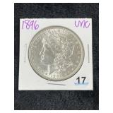 1896 UNC Morgan Silver Dollar Coin