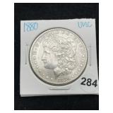 1880 UNC Morgan Silver Dollar Coin