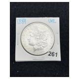 1889 UNC Morgan Silver Dollar Coin