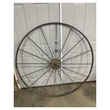 ANTIQUE METAL WAGON WHEEL
