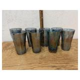 8 CARNIVAL GLASS GLASSES