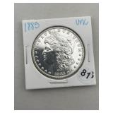 1885 UNC Morgan Silver Dollar Coin