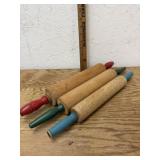 3 WOODEN ROLLING PINS