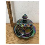 CARNIVAL GLASS BUTTER DISH