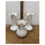 3 FENTON VASES