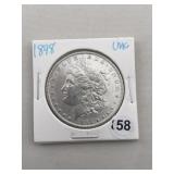 1898 UNC Morgan Silver Dollar Coin