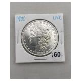 1900 UNC Morgan Silver Dollar Coin