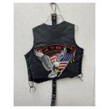 MOTORCYCLE LEATHER VEST & BELT