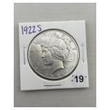 1922 S Peace Silver Dollar Coin