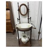 ANTIQUE VERY NICE WASH STAND WITH BOWL & PITCHER T