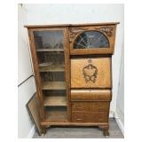 VERY NICE ANTIQUE BEAUTIFUL DISPLAY CASE TIGERWOOD