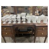 LARGE GROUP OF MILK GLASS