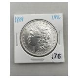 1889 UNC Morgan Silver Dollar Coin