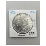 1885 UNC Morgan Silver Dollar Coin