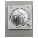 1889 UNC Morgan Silver Dollar Coin