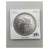 1896 UNC Morgan Silver Dollar Coin
