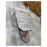 ANTIQUE WOODEN WHEEL BARROW
