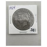 1924 Peace Silver Dollar Coin