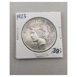 1923 Peace Silver Dollar Coin