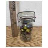 MASON JAR OF MARBLES