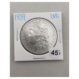 1889 UNC Morgan Silver Dollar Coin