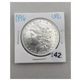 1896 UNC Morgan Silver Dollar Coin