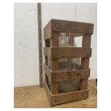 ANTIQUE GLASS BOTTLE WITH CRATE