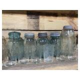 GROUP OF MASON JARS & TUMBLERS