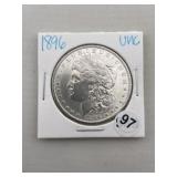 1896 UNC Morgan Silver Dollar Coin
