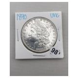 1890 UNC Morgan Silver Dollar Coin
