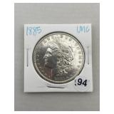 1885 UNC Morgan Silver Dollar Coin